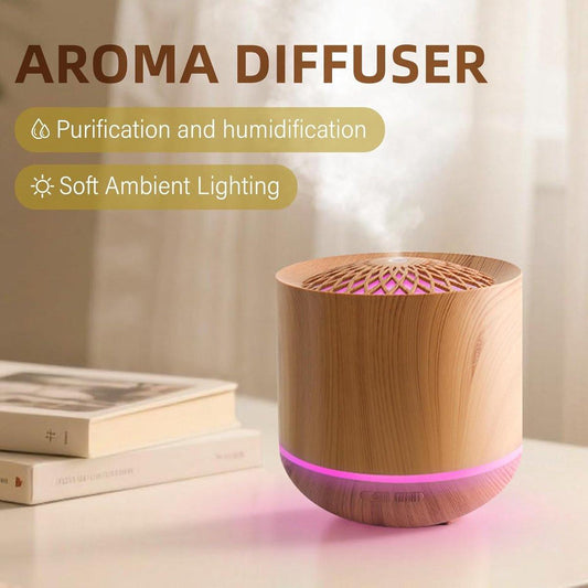 Humidifiers - Aromatherapy Humidifier - 300ml Diffuser - Air Humidifier - Room Humidifier - 7-Color LED - Light and Automatic Shut-Off - Essential Oil Diffuser for Home and Office (Light Color).