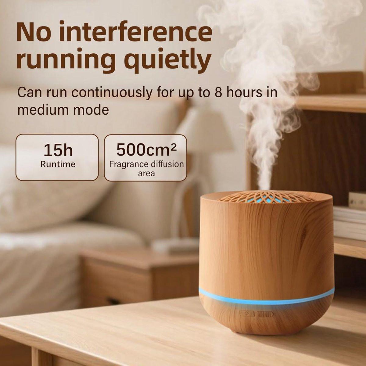 Humidifiers - Aromatherapy Humidifier - 300ml Diffuser - Air Humidifier - Room Humidifier - 7-Color LED - Light and Automatic Shut-Off - Essential Oil Diffuser for Home and Office (Light Color).