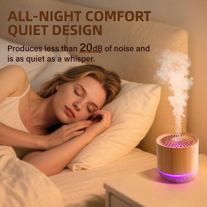 Humidifiers - Aromatherapy Humidifier - 300ml Diffuser - Air Humidifier - Room Humidifier - 7-Color LED - Light and Automatic Shut-Off - Essential Oil Diffuser for Home and Office (Light Color).