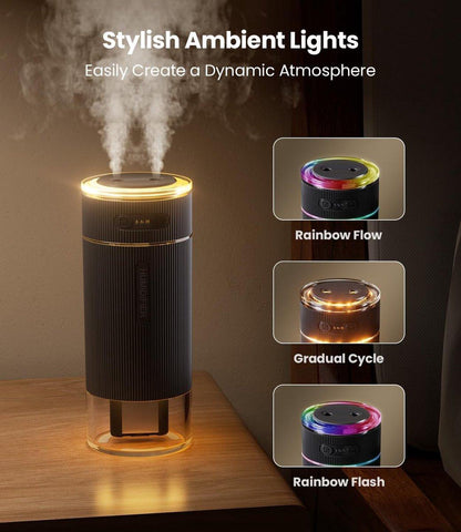 Humidifiers - Air humidifier - Bedroom humidifier - Mini desktop humidifier for travel, office, or children's room - Black.