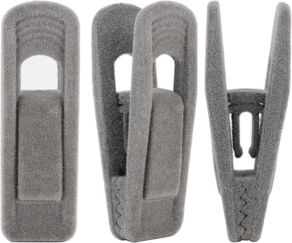 Set of 20 velvet clothespins, flocked clothespins, perfect for use with narrow velvet pendants – Grijs