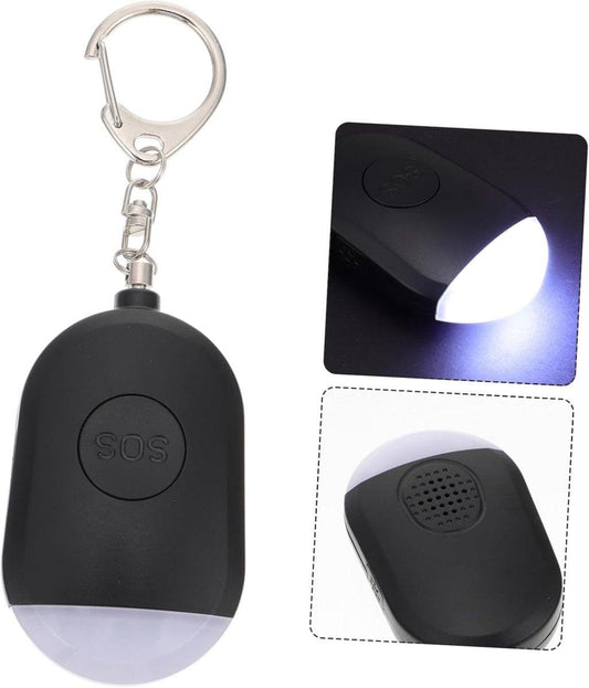 Portable Security Alarm - Personal Alarm - with LED - Emergency Alarm - SOS Button - Alarm Keychain - for Women - Personal Alarm for Outdoor Activities - Personal Alarm Keychain (Black).