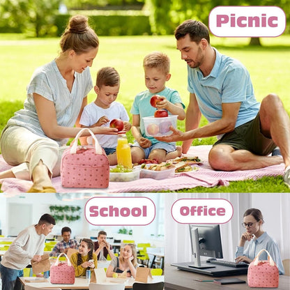 Women's Insulated Lunch Bag - Pink Insulated Bag for Work and School.