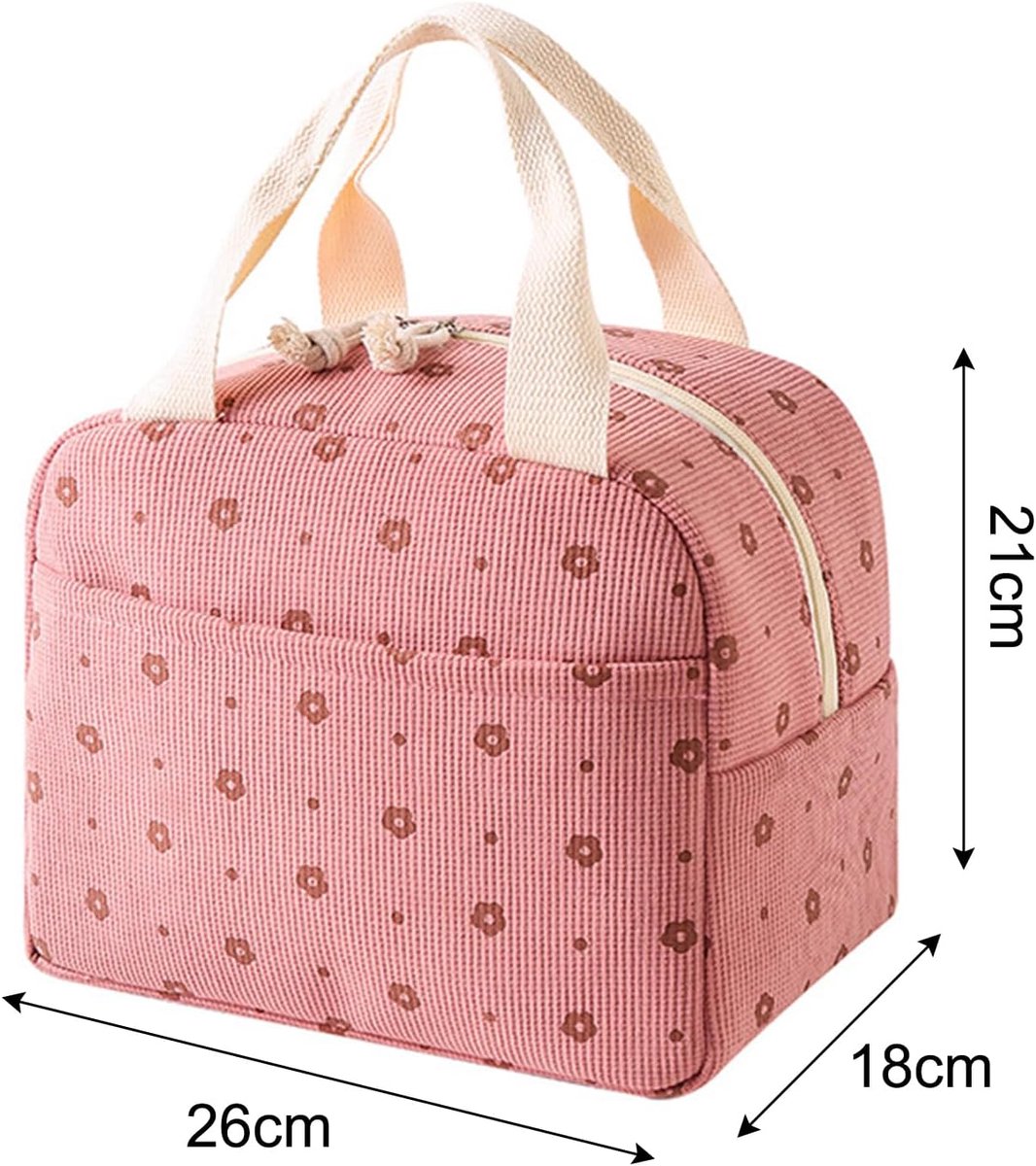 Women's Insulated Lunch Bag - Pink Insulated Bag for Work and School.