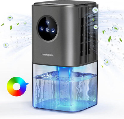 Dehumidifier - Intelligent Ultra - Silent Dehumidifier - Ultra-Quiet Portable Dehumidifier - For Drying Laundry - Dehumidifies Bedrooms, Bathrooms, Wardrobes, and Caravans - Black.
