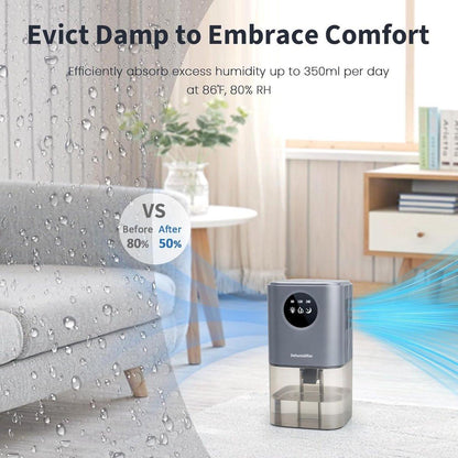 Dehumidifier - Intelligent Ultra - Silent Dehumidifier - Ultra-Quiet Portable Dehumidifier - For Drying Laundry - Dehumidifies Bedrooms, Bathrooms, Wardrobes, and Caravans - Black.