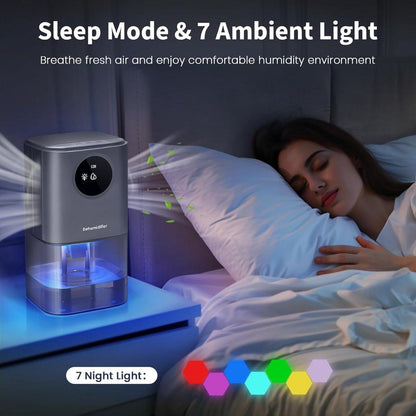 Dehumidifier - Intelligent Ultra - Silent Dehumidifier - Ultra-Quiet Portable Dehumidifier - For Drying Laundry - Dehumidifies Bedrooms, Bathrooms, Wardrobes, and Caravans - Black.