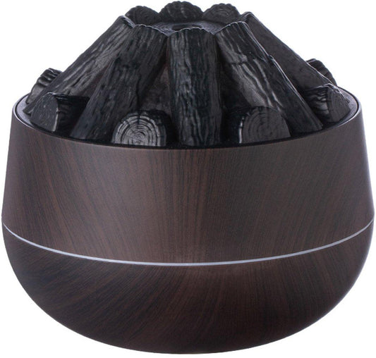 Aromatherapy Air Humidifier - Flame Effect Aromatherapy Diffuser - 300ml - Bedroom Humidifier - Campfire Shape - Small Ultra-Quiet USB Portable Humidifier for Home and Office (Dark).