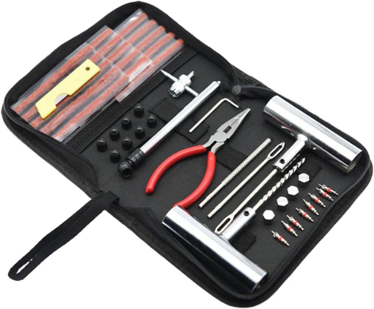 46-piece set - Rim repair kit - for motorcycle, moped or car - Tire repair kit - Complete repair kit for car and motorcycle - 20.5 x 14.5 x 4.5 cm.