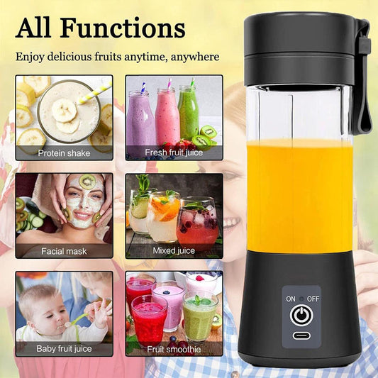 Blender - Mini blender - Smoothie maker - Rechargeable mini blender - Portable blender - Citrus press - Black.