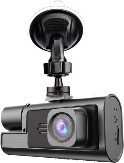 Dashcam - Dual lens 1080p - HD video recorder, wide viewing angle - Loop recording - For safety while driving, parking and traveling.