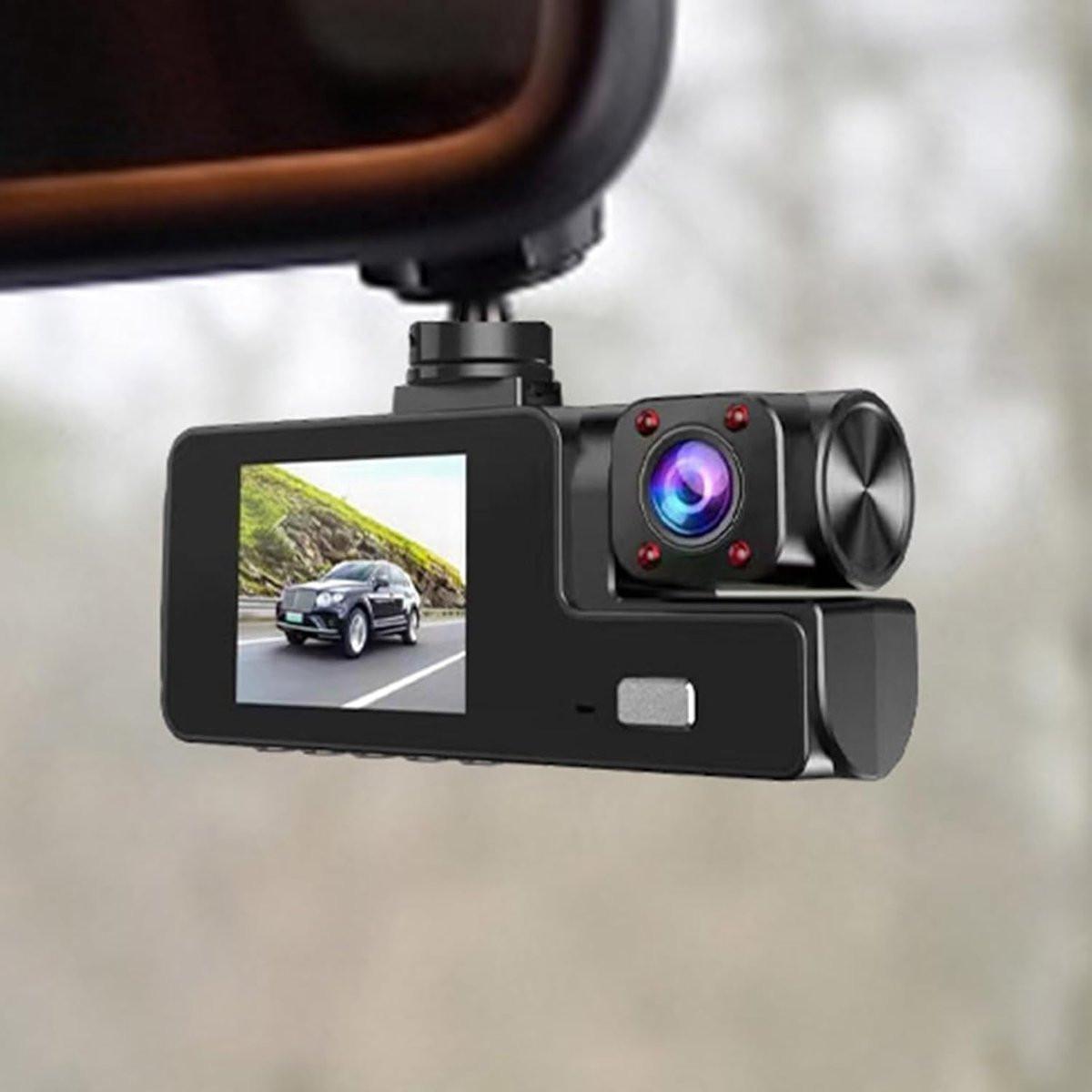 Dashcam - Dual lens 1080p - HD video recorder, wide viewing angle - Loop recording - For safety while driving, parking and traveling.