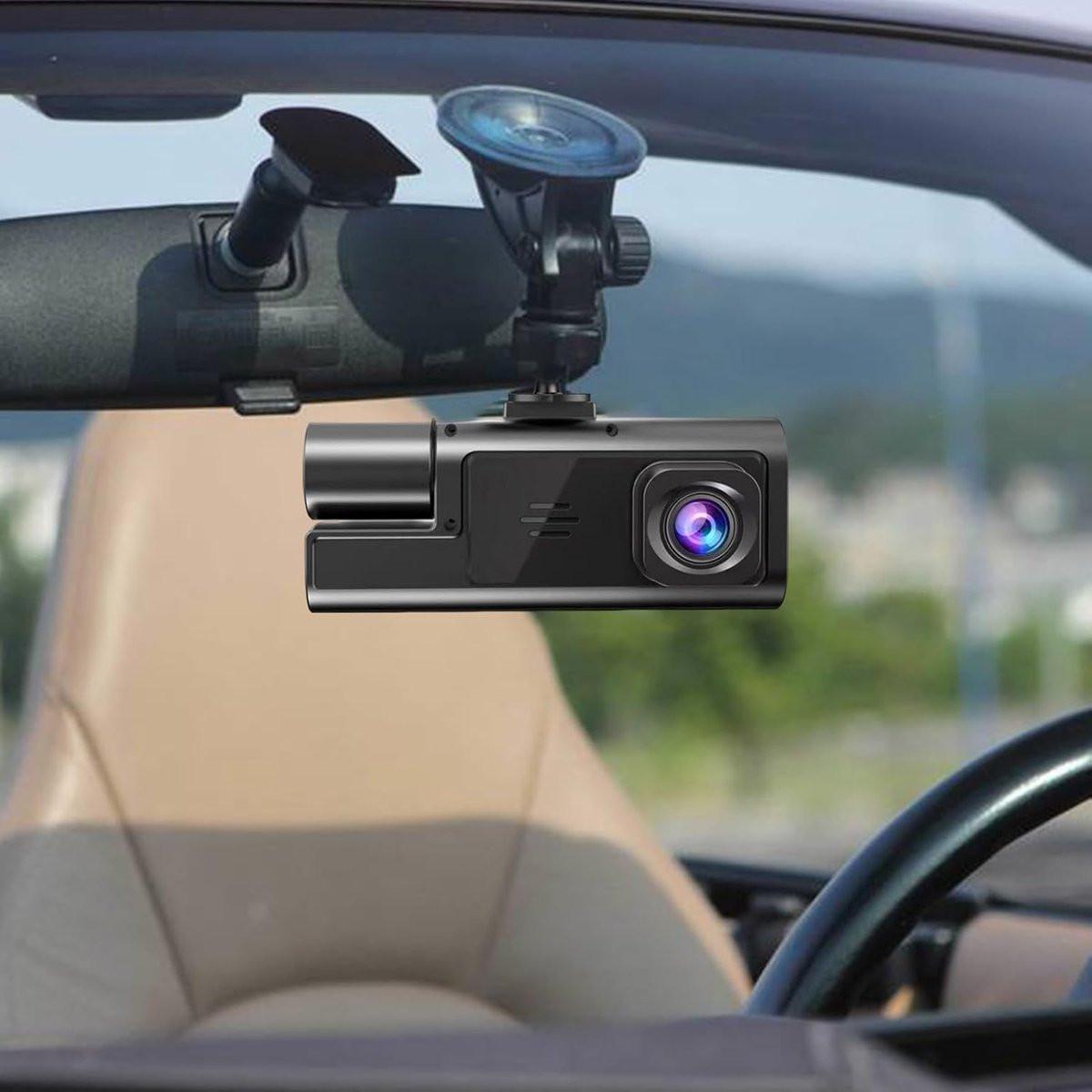 Dashcam - Dual lens 1080p - HD video recorder, wide viewing angle - Loop recording - For safety while driving, parking and traveling.