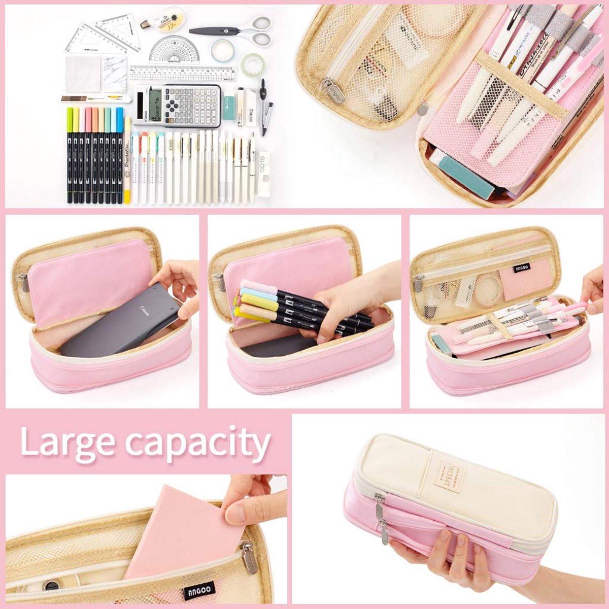 Pencil Case - Pencil Case - Pencil Case - Pencil Case - Pencil Case for Children and Adults - School Pencil Case for Boys and Girls - Pencil Case - Pink.