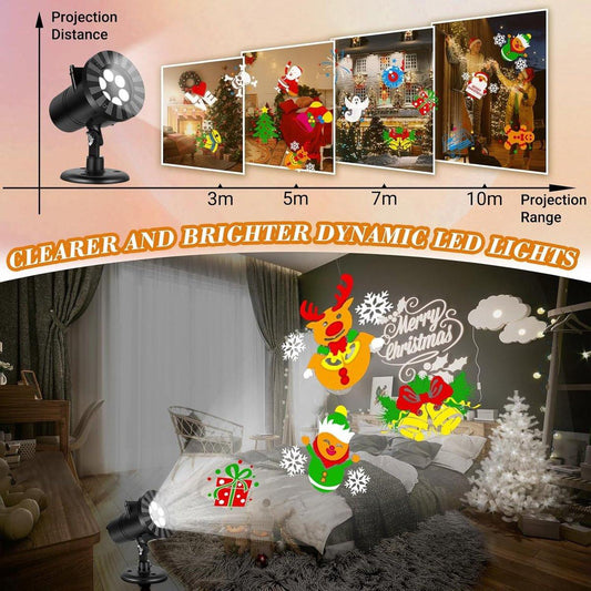 Projector - Projection Lamp - Halloween Decoration - Outdoor Christmas Projector - Halloween Projector - IP65 Waterproof LED Projection Lamp - For Christmas, Halloween, Outdoor Decorations and Club Parties.