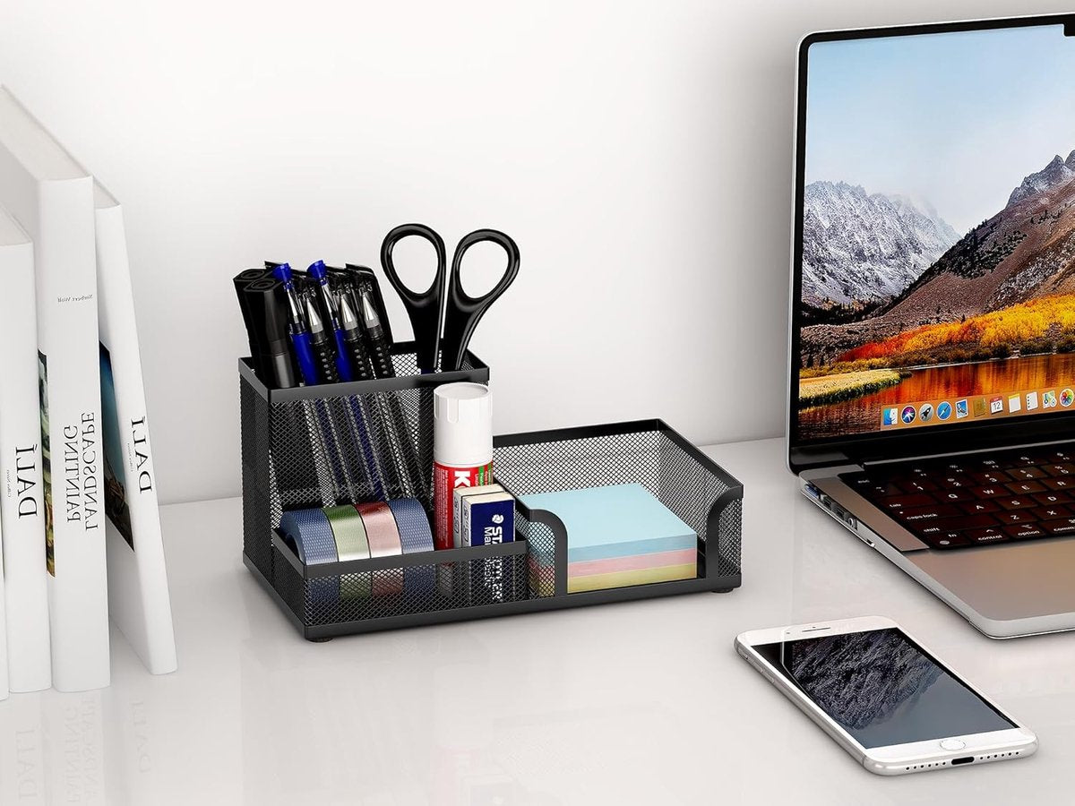 Pencil holder - Office accessories - Desk organizer - Pencil holder - Mesh - Metal - Desk - Desk organizer - Black