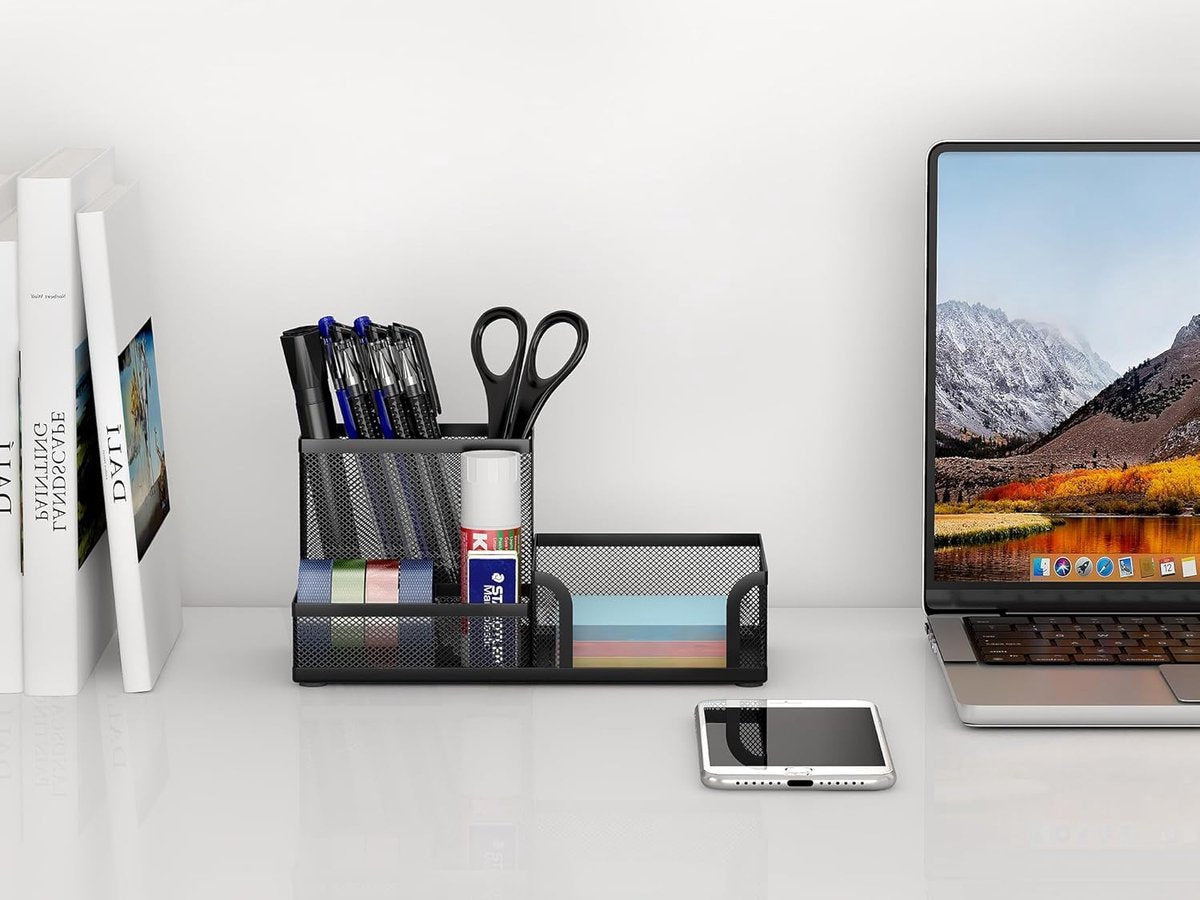 Pencil holder - Office accessories - Desk organizer - Pencil holder - Mesh - Metal - Desk - Desk organizer - Black