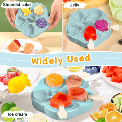 Silicone Ice Cube Trays - 5 Mesh Ice Cube Trays - BPA-Free, Safe for Children and Babies - Mini Ice Cube Trays - Ice Cube Trays with Handles and Lids - Reusable Ice Cube Trays for Kids