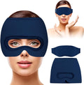 Migraine Relief Hat - Eye Mask - Cooling Eye Mask - Headache Relief - Hot & Cold Pack - 3-in-1 Pain Relief Mask - with Removable Eye Mask - Reusable - Migraine Relief Hat - Blue