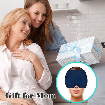 Migraine Relief Hat - Eye Mask - Cooling Eye Mask - Headache Relief - Hot & Cold Pack - 3-in-1 Pain Relief Mask - with Removable Eye Mask - Reusable - Migraine Relief Hat - Blue