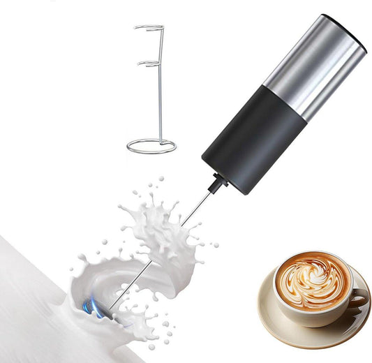 Milk Frother - Milk Frother - Manual Milk Frother - Electric Milk Frother - Milk Frother with Stand - Portable Beverage Mixer - Efficient Foaming Lance - Professional Whisk - Create the Perfect Coffee Foam.