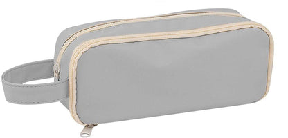 Pencil case, large capacity, suitable for boys and girls, waterproof, expandable, toiletry bag, makeup bag and office supplies, gray.