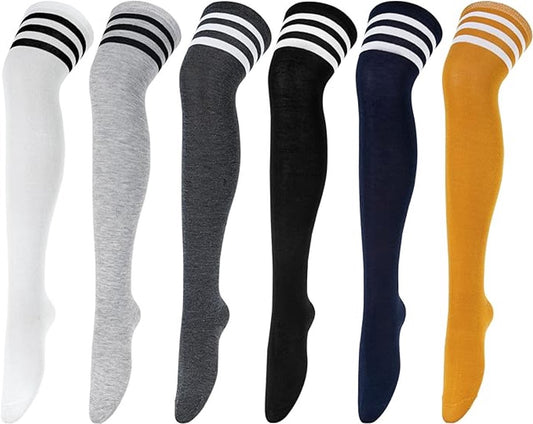Socks - Women's Knee-High Socks - High Knee-High Socks - Sexy Socks - Women's Knee-High Socks - Stockings - Leg Warmers - Casual Outfit - Role Play - 6 Pairs