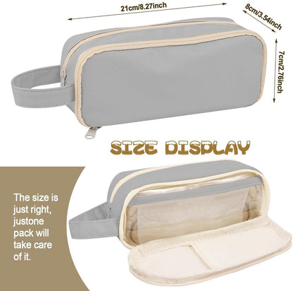 Pencil Case - Large Capacity - Waterproof and Expandable - Pencil Case for Boys and Girls - School Supplies - Suitable for Stationery, Makeup, Cosmetics, Travel, and Office Supplies - Beige.