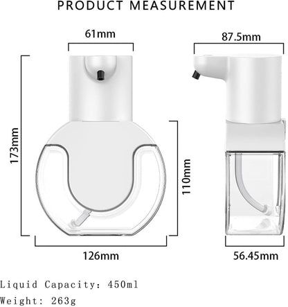 Automatic soap dispenser - 420 ml - USB rechargeable - Automatic foam dispenser - Foam technology - Infrared sensor - Suitable for bathroom, kitchen and office - Wit
