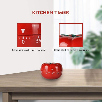 Mechanical Kitchen Timer with Tomato-Shaped Countdown