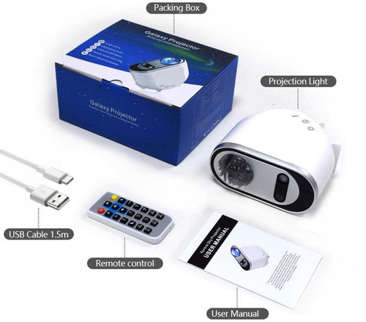 Projector - Starry Sky Projector - Star Projector - Star Projector - Nebula Lighting Projector - Starry Ceiling Projection Lamp - USB Plug - With Remote Control - For Bedroom Decoration.