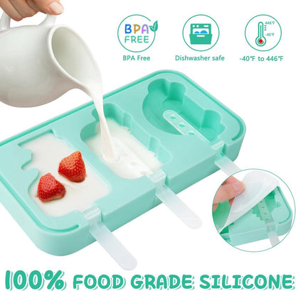 Silicone Ice Pop Mold - Set of 2 Ice Pop Molds - 12 Ice Pops - Ice Pop Molds for Kids and Adults - Ice Pop Mold Set - BPA Free