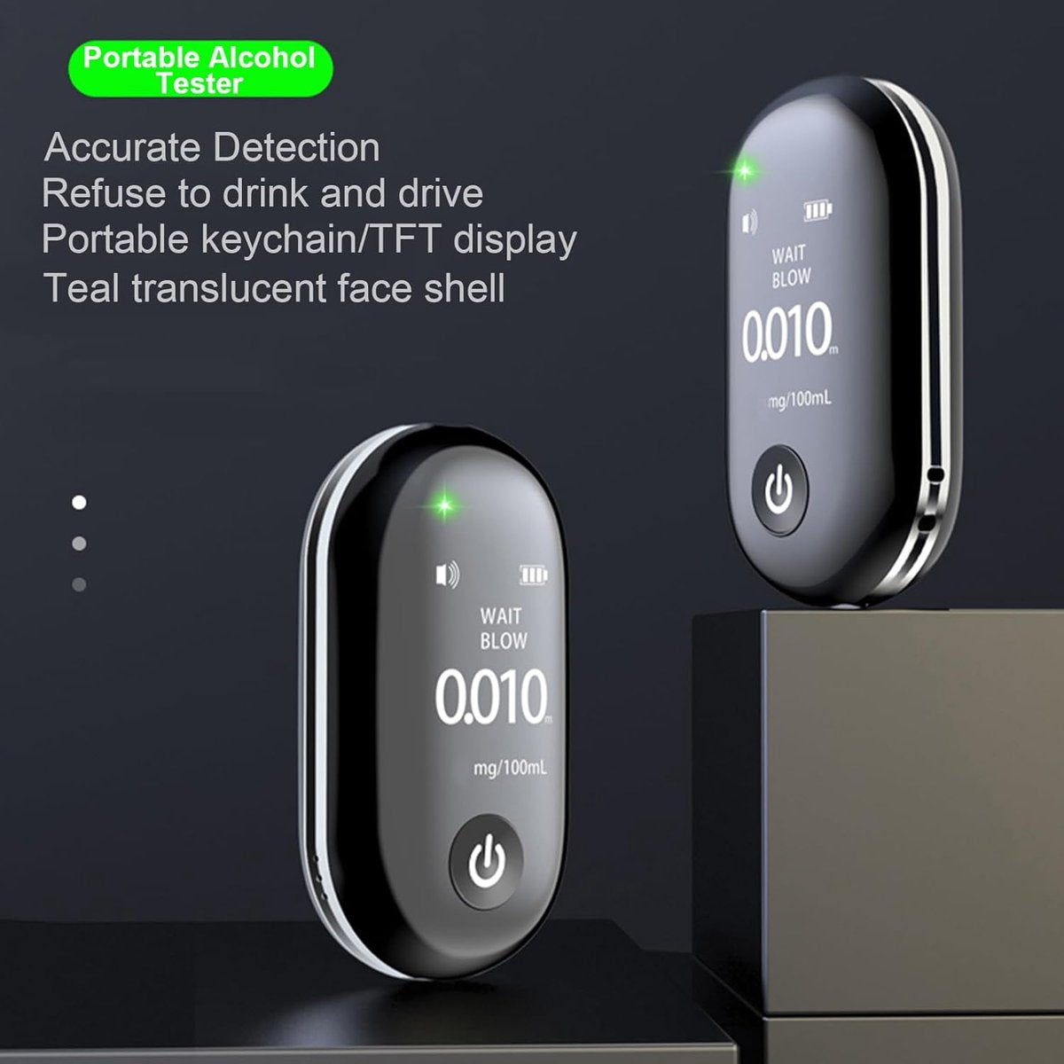Breathalyzer - Rechargeable breathalyzer - Digital breathalyzer - Digital breathalyzer without mouthpiece - Breathalyzer with detector - Alarm with LED display - Breathalyzer for the Netherlands and Belgium