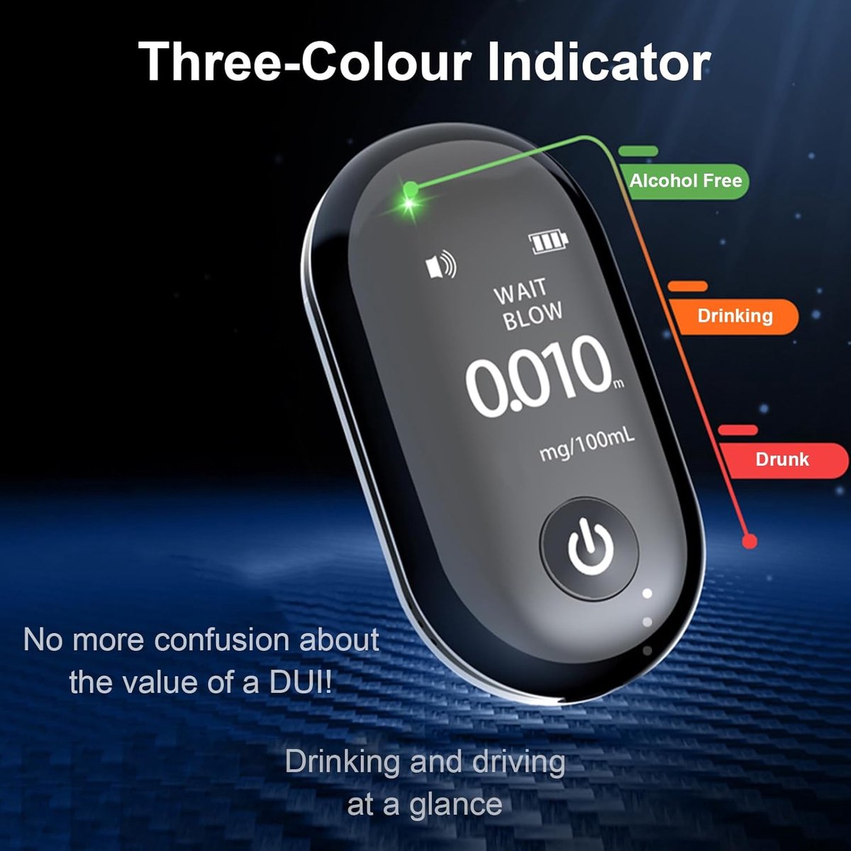 Breathalyzer - Rechargeable breathalyzer - Digital breathalyzer - Digital breathalyzer without mouthpiece - Breathalyzer with detector - Alarm with LED display - Breathalyzer for the Netherlands and Belgium