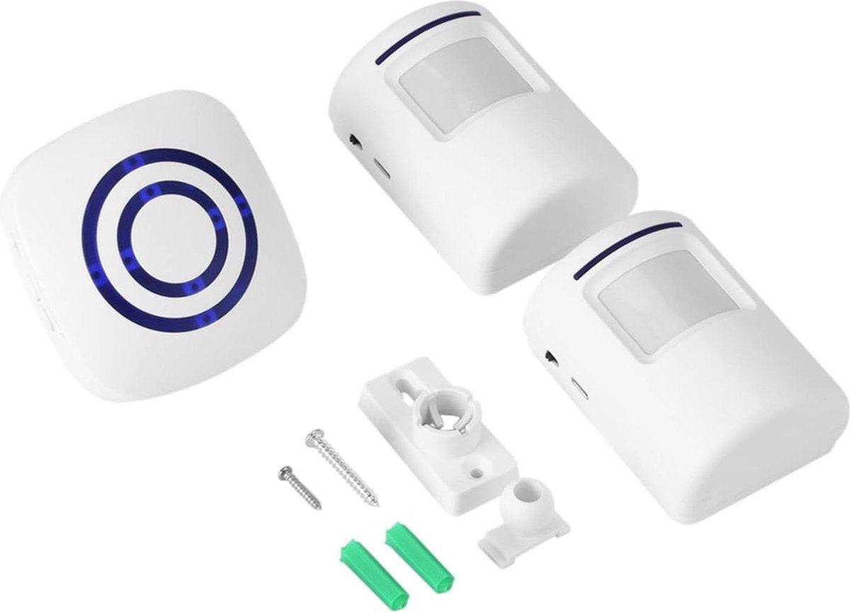 Infrared motion detector, wireless alarm, doorbell with receiver and transmitter - 38 ringtones, LED indicators - Best quality..