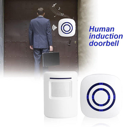Infrared motion detector, wireless alarm, doorbell with receiver and transmitter - 38 ringtones, LED indicators - Best quality..