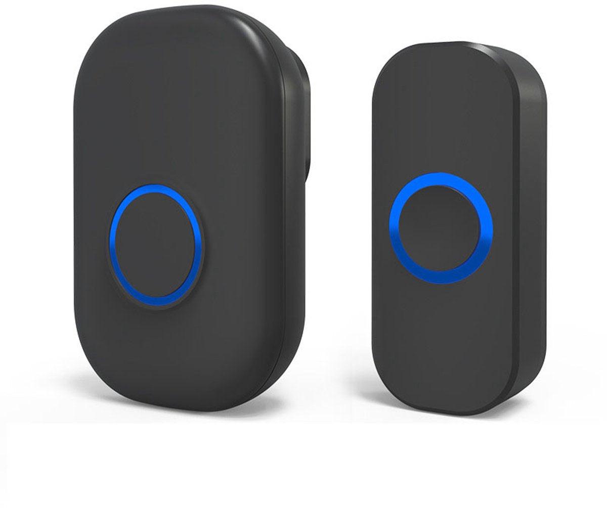 Wireless Doorbell - Doorbells - Outdoor Wireless Doorbell - 150m Doorbell Range - IP44 Waterproof Electronic Doorbell - Doorbell Kit with Plug-in Receiver - Blue LED - Waterproof - For Home.