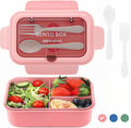 Lunch boxes - lunch box - adult lunch box - child's lunch box - Kinder lunch box - 3-compartment leakproof lunch box - bento box with cutlery - 1200 ml - snack box for children and boys - pink.