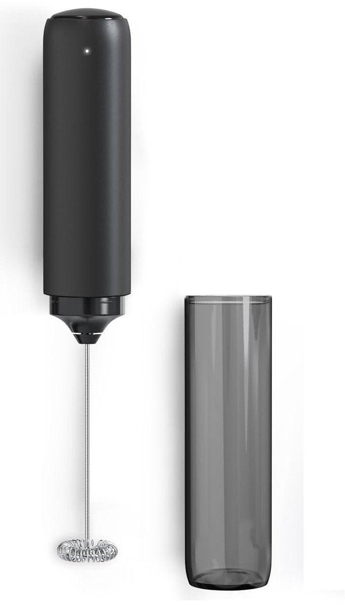 USB rechargeable electric milk frother for coffee, latte, cappuccino and hot chocolate, Black.