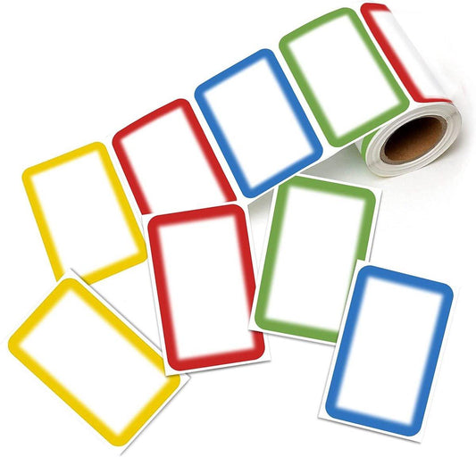 Self-adhesive name labels - Freezer stickers - Moving stickers - Waterproof - Self-adhesive labels - For office, school, gifts, kitchen, bottles, files - 300 pieces - Multi.