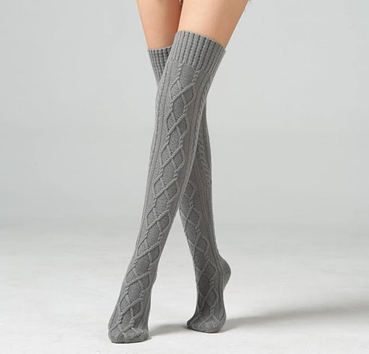 Socks - Women's knee-high socks - Cable knit knee-high socks - Stockings - Knee-high socks - Winter warmth - Tights - Knee support socks - Women - Girls - Pain relief