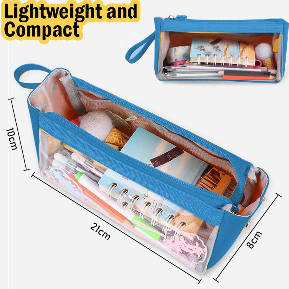 Pencil case - Pencil case - Storage bag - Pencil case - Boy's pencil case - Girl's pencil case - School cases - Portable school pencil case - 20x9x10cm - Blue.