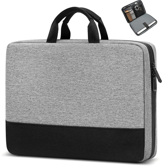 15.6-inch Laptop Sleeve - Shockproof, Scratch-resistant, and Splash-proof - Includes an Extra Storage Compartment for Baby Clothes Accessories - Black/Gray.