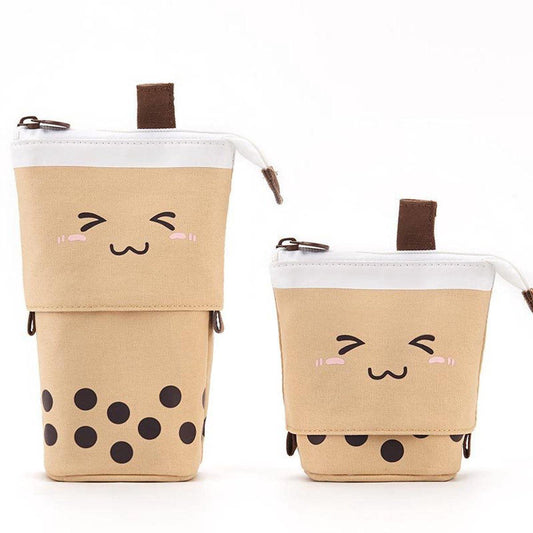 2-in-1 pencil case, cute pencil case, retractable pencil case, foldable pencil holder, vertical retractable pencil holder, makeup bag for students, office, women, girls, boys.