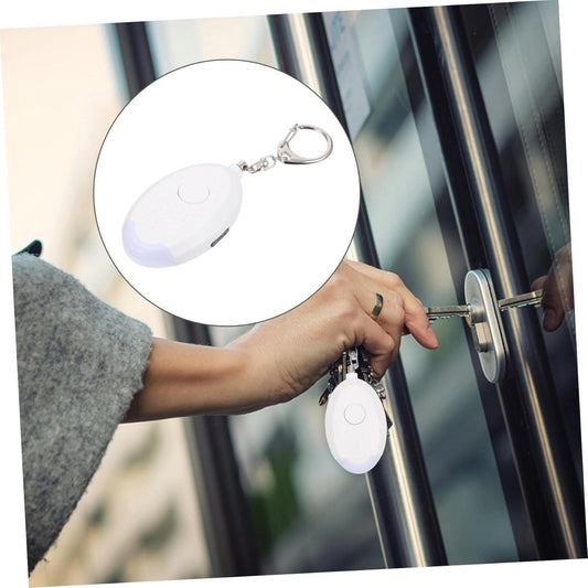 Alarm - Personal Alarm - Alarm Keychain - Powerful SOS Siren Button for Women - Anti-kit - Compact and User-Friendly Keychain Alarm with LED Light (White).