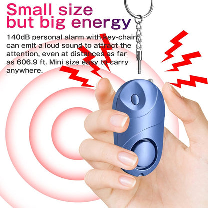 Panic Alarm - Personal Alarm - Personal Pocket Alarm - Keychain Siren - Safe Audible Personal Security Alarm - 130 dB with LED Light - For Children, Women and the Elderly (Black).