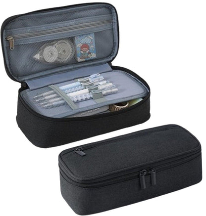 Large capacity pencil case, suitable for teenagers and adults, attractive black pencil case, unisex pencil case.