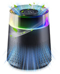 Air purifier - Air purifier with LED - Negative ion air purifier - Home air purifier - Negative ion air purifier - Deodorizer - Ionizer - Black.