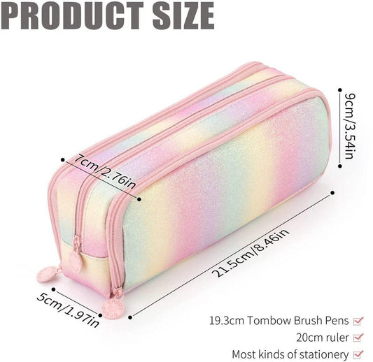 Pencil Case - Large Pencil Case - Boy's Pencil Case - Girl's Pencil Case - School Pencil Cases - School Supplies - with 3 Compartments - for Girls and Boys - Office - Makeup Gift.