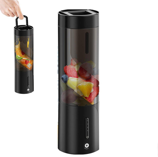 Portable Blender - Blender - Mini Blender - On-the-Go Blender - Mini Juicer - Smoothie Maker - 450 ml - For milkshakes and smoothies, 6-blade mini blender, mini blender, magnetic charger - Black.